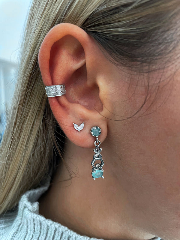 GEO CHALCEDONY EARRINGS (Delivery 7-15 days)