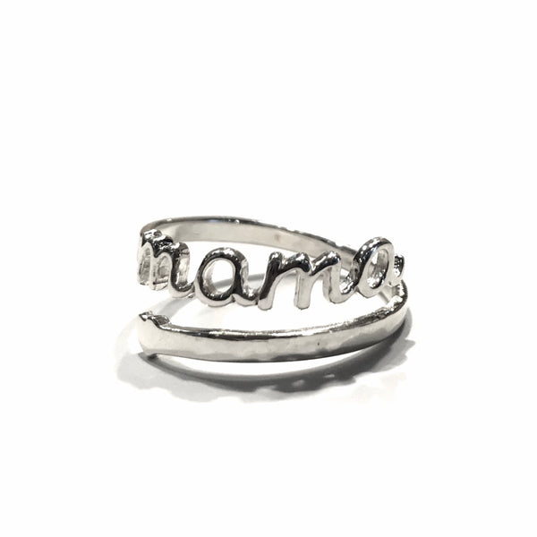 STERLING SILVER OPEN MOM RING
