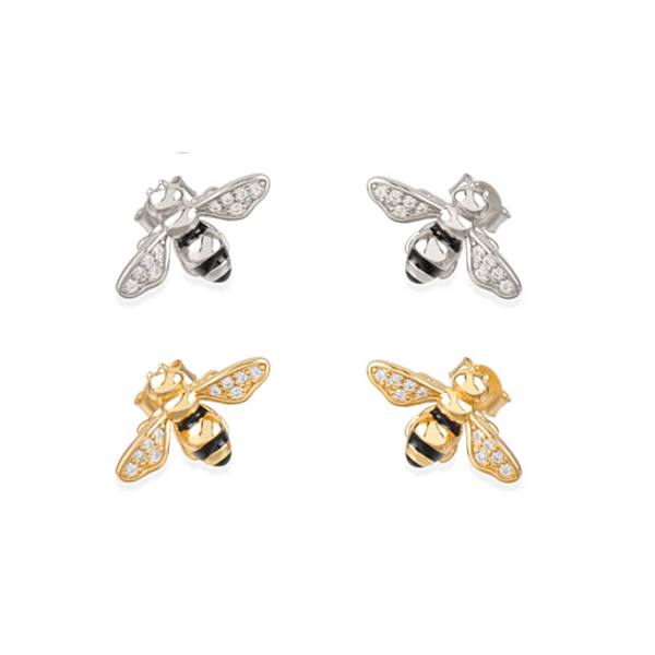 Mini Cz Bee Earrings
