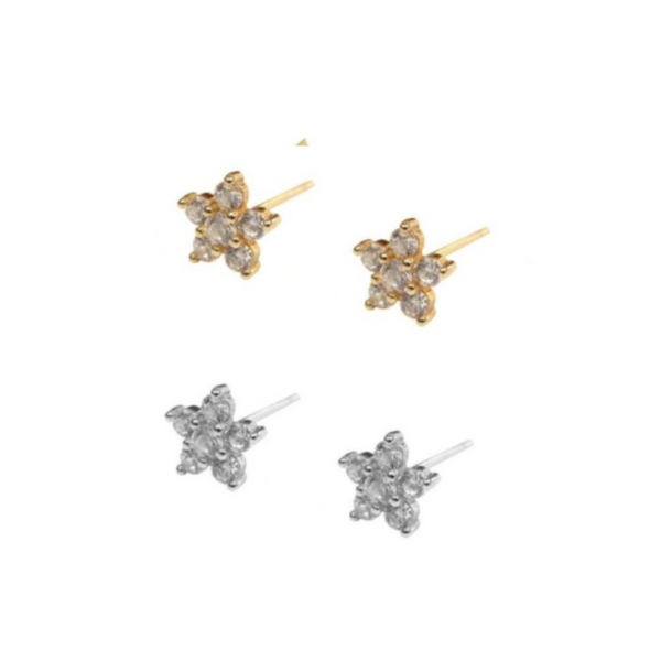 Mini CZ Star Earrings