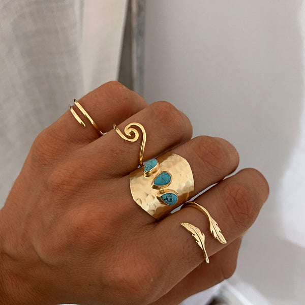 Gold Plated Amazonite Ring