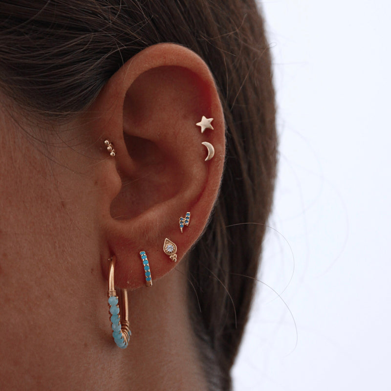 Boucles d'oreilles mini étoile et lune