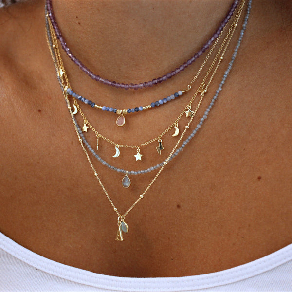 Amethyst Necklace Silver/Gold Plated