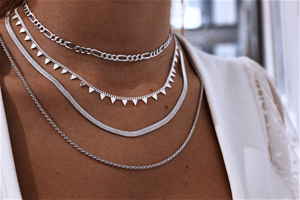 Flat Silver Necklace/Choker