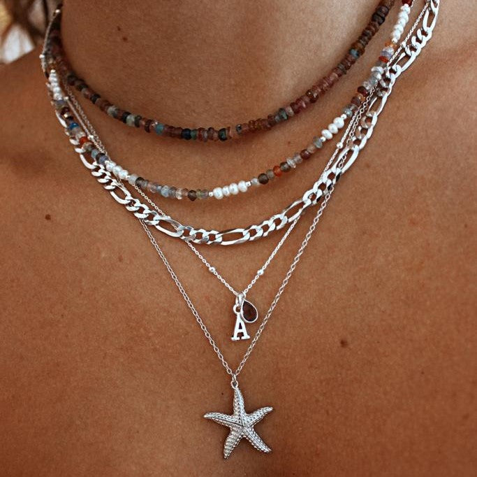 Pulsera Estrella De Mar Plata 925 - Azul Con Extensión Ajustable Para Mujer - Regalo Playa Y Verano