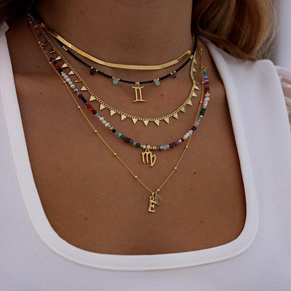 Gold Silver Flat Necklace / Choker