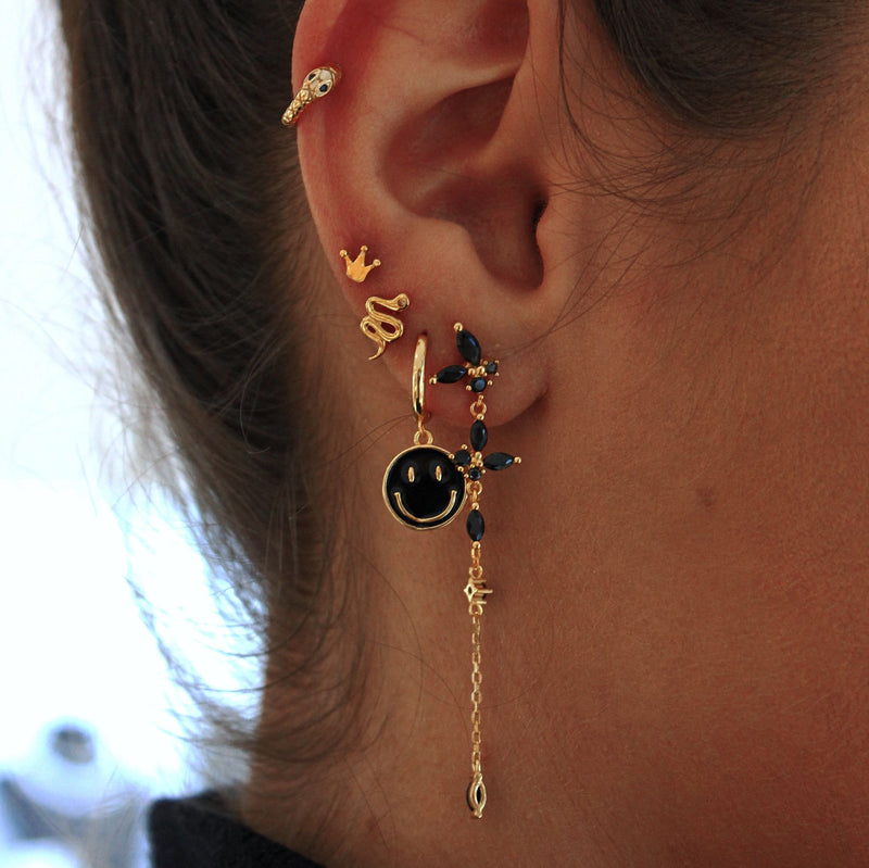 Adele Cz Black Earrings