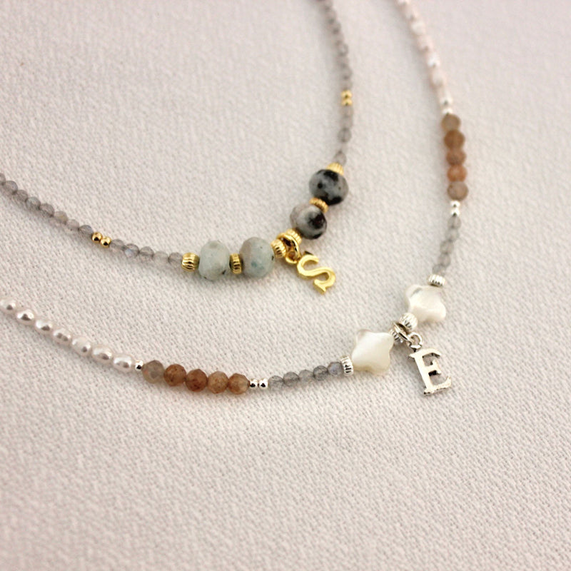 Melo / Mei Necklace with Initial Letter