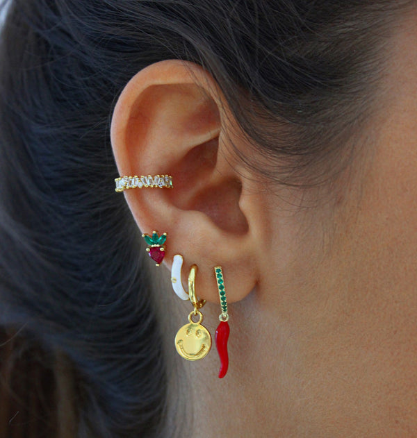 Chilly Red Cz Earring (UNIT)
