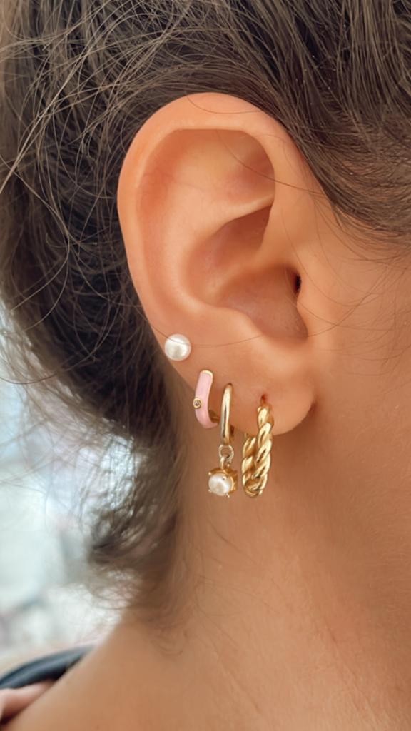 Silver/Gold Plated Pearl Hoop Earring (UNIT)