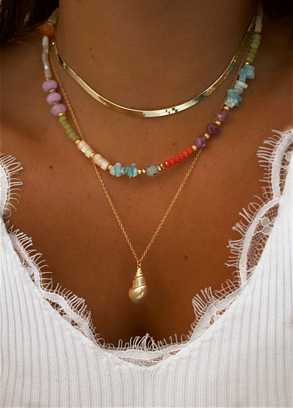 GOLD PLATED SEA SHELL NECKLACE