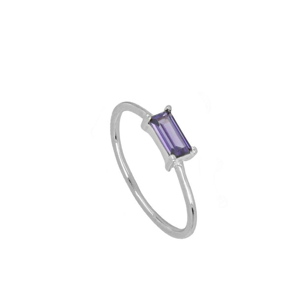 LILAC STERLING SILVER BAGUETTE RING