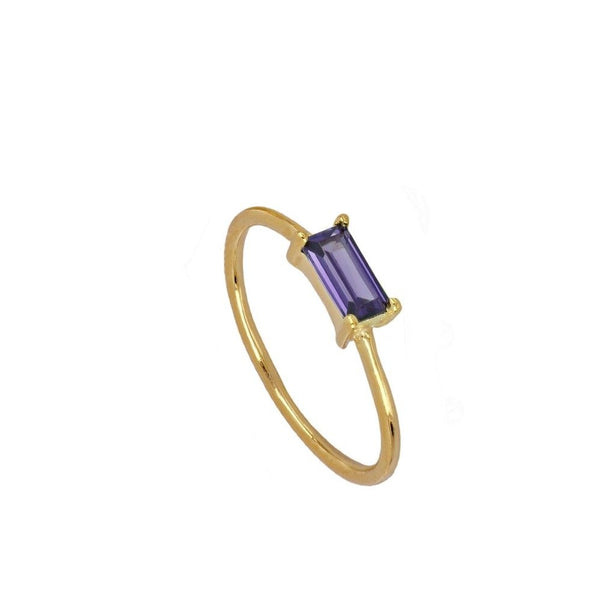 LILAC GOLD PLATED BAGUETTE RING