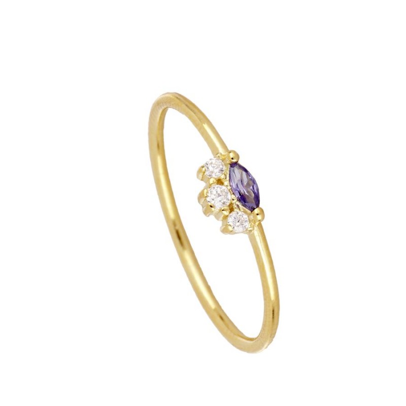 GOLD PLATED PURPLE RING