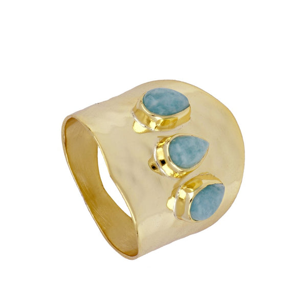 Gold Plated Amazonite Ring