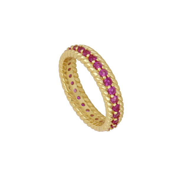 FUCHSIA GOLD PLATED RING