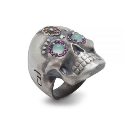 Skull Maxi Chalcedony Ring (Stock)