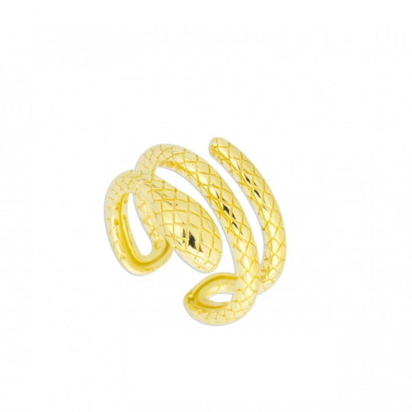 GOLD PLATED SNAKE OPEN RING
