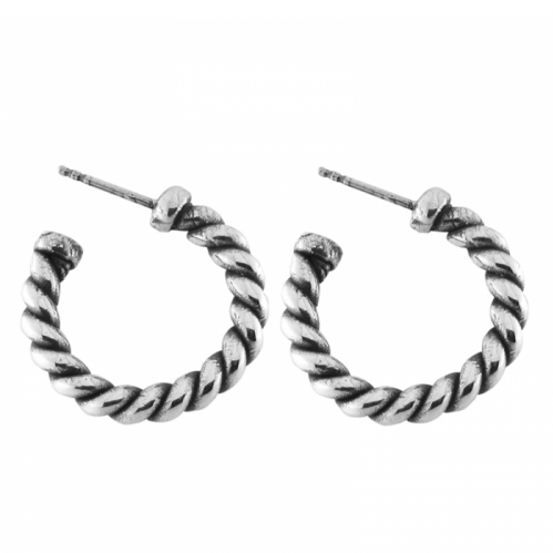 3cm Silver Braided Hoop Earrings (Stock)