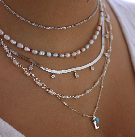 Diamond Cord Necklace in Silver