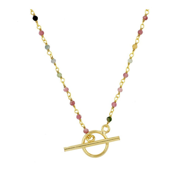 Tourmaline Sailor Knot Necklace Silver/Gold Plated