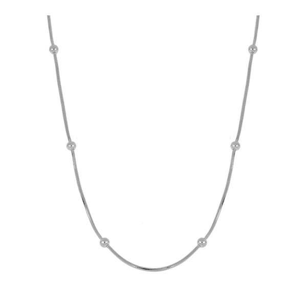 STERLING SILVER MOUSE TAIL BALLS NECKLACE