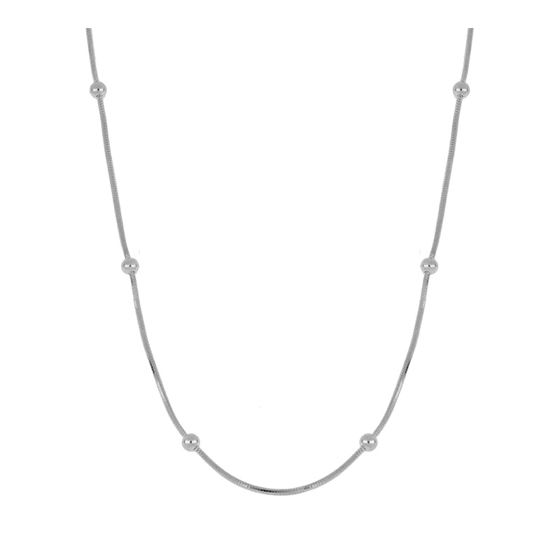 STERLING SILVER MOUSE TAIL BALLS NECKLACE