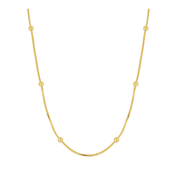 GOLD PLATED MOUSE TAIL BALLS NECKLACE