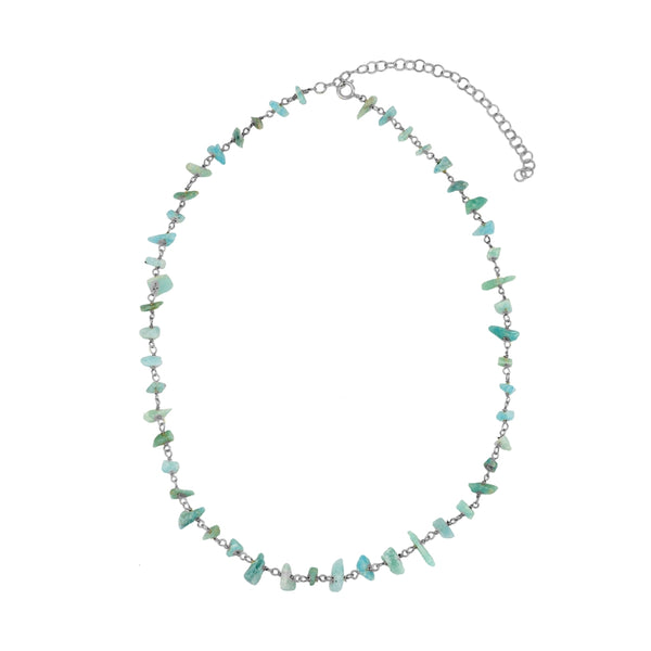 AMAZONITE CHIP NECKLACE STERLING SILVER