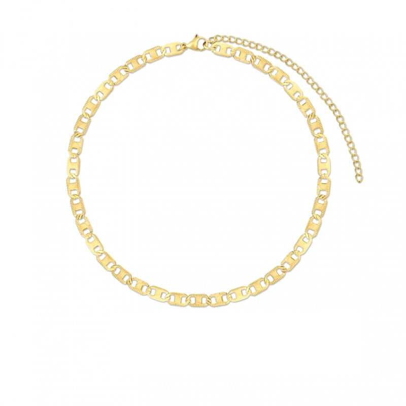 Steel and Gold Chafa Choker Necklace