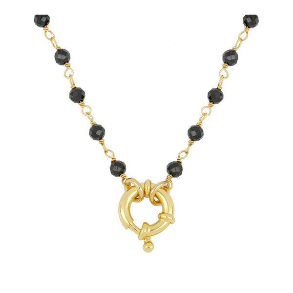 Spinel Knot Rosary Necklace Silver/Gold Plated