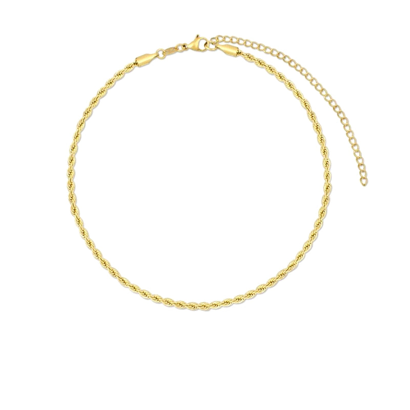 WATERPROOF Rolo Steel and Gold Choker Necklace