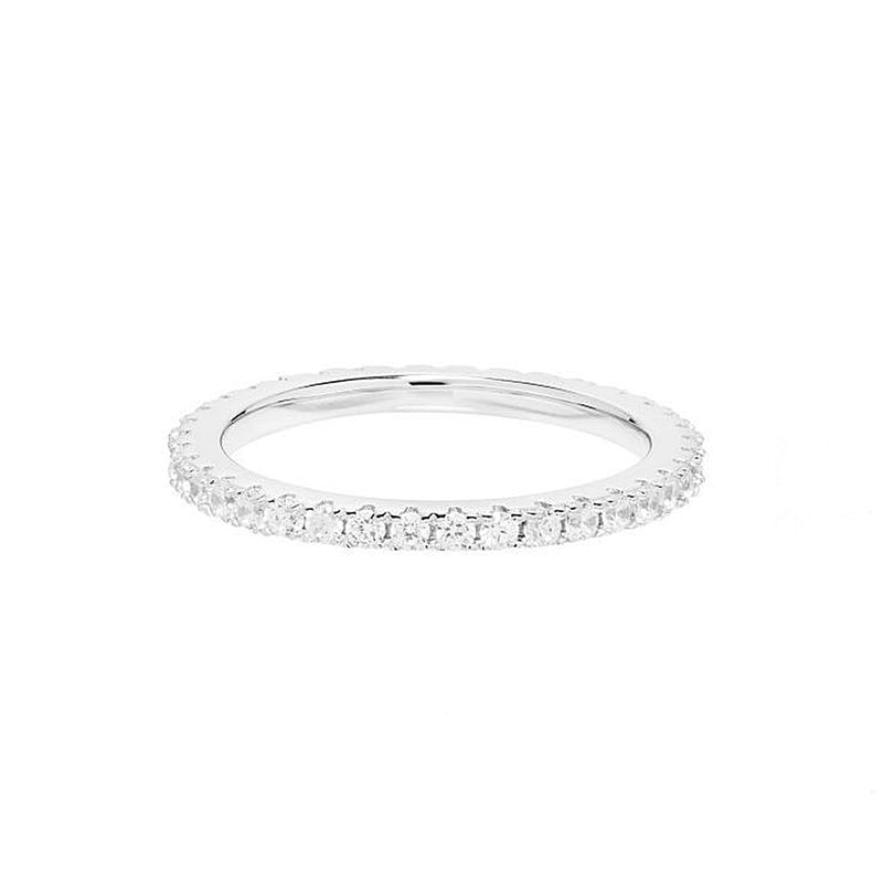 White Cz Sterling Silver Alliance Ring
