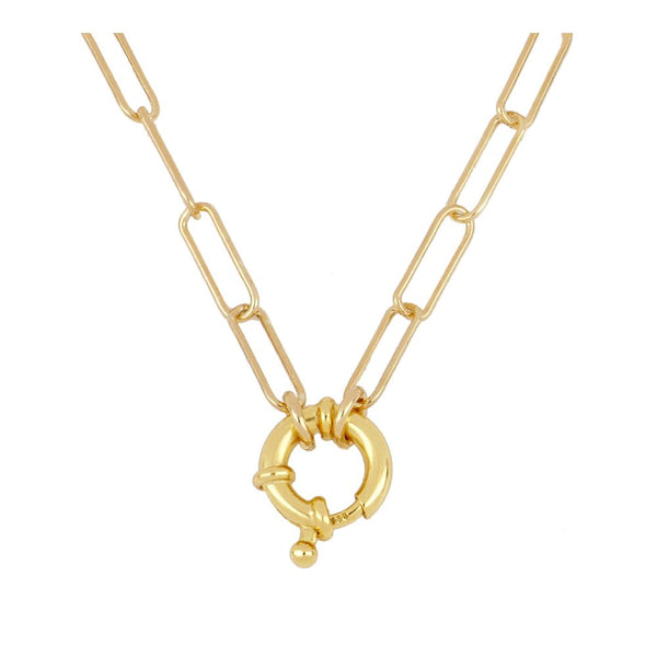 Link Necklace with Gold Plated Sailor Loop