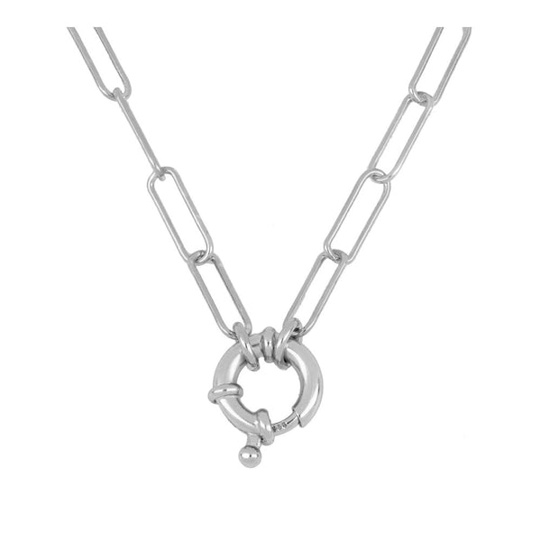 Link Necklace with Marinera Ring Sterling Silver