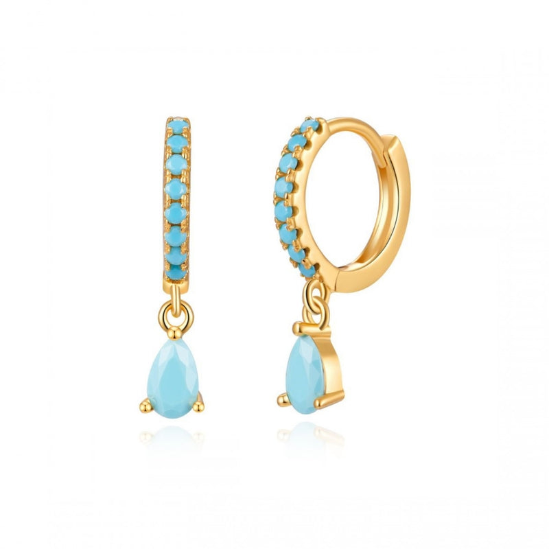 Turquoise Gold Hoop Earring (unit)