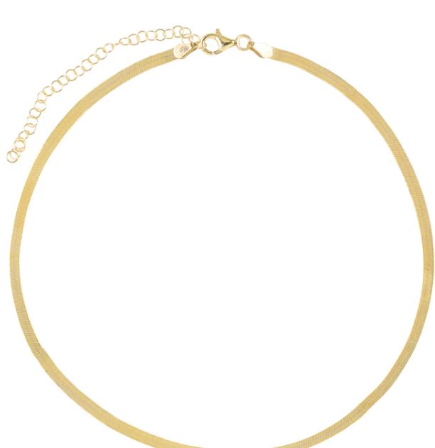 Gold Silver Flat Necklace / Choker