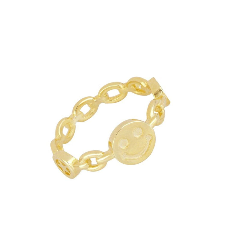 Smile Link Ring in Gold Plated