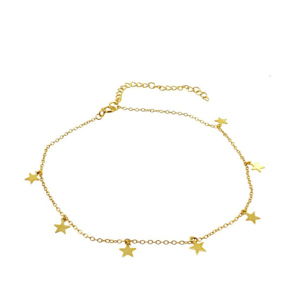 Anklet with Gold Plated Stars