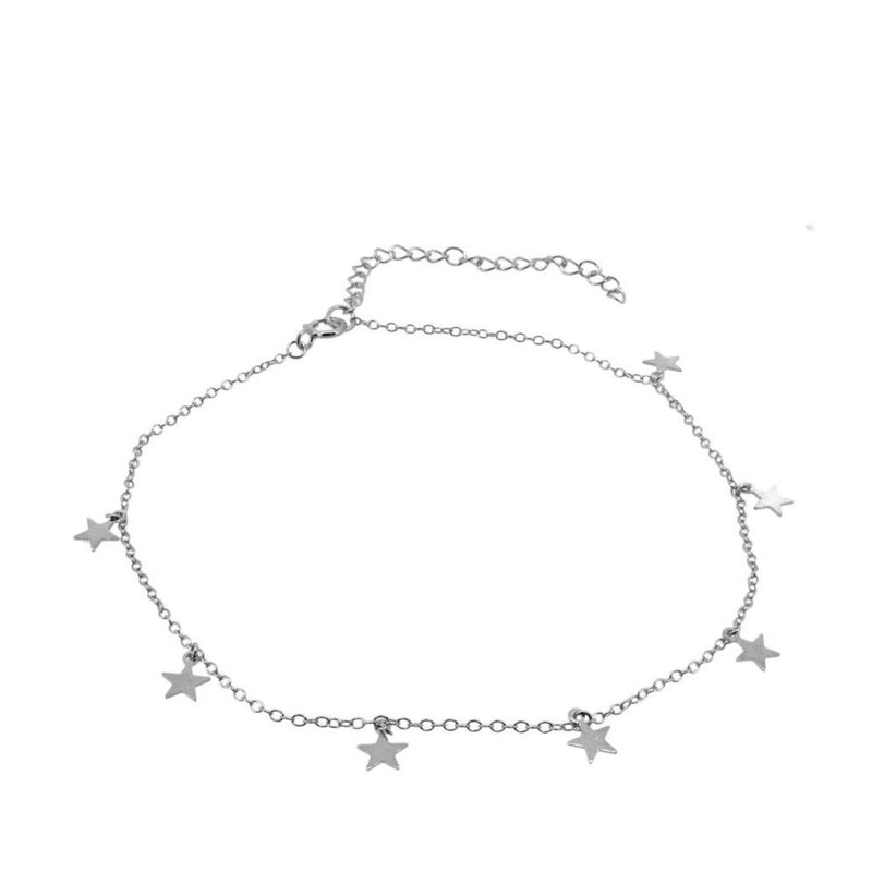 Anklet with Stars in Sterling Silver